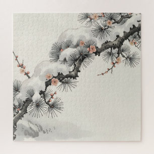 Puzzle Ink japonés pino flor de ciruelo invierno