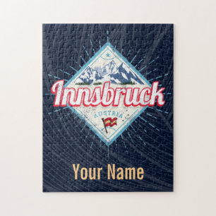 Puzzle Innsbruck Tyrol Austria Retro Alpes Vintage