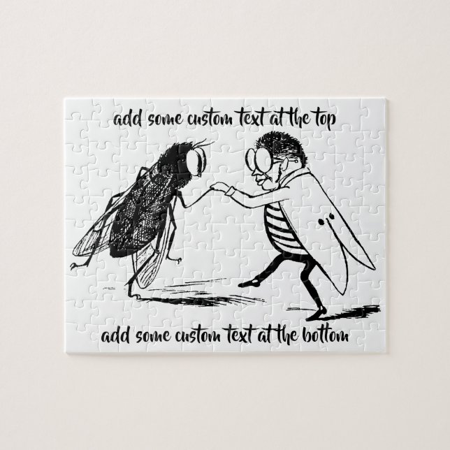 Puzzle Insectos antiguos bailando; Mosca azul (Horizontal)