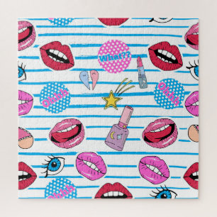 Puzzle insignias de parche personalizado: arte pop.