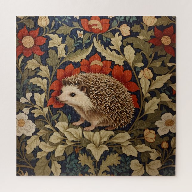 Puzzle Inspiración de Woodland Hedgehog William Morris (Vertical)