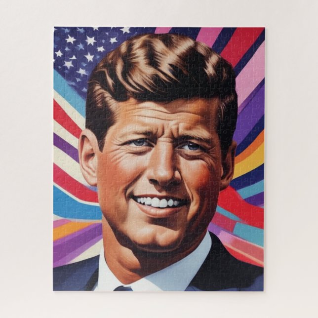 Puzzle Inspiración motivacional de JFK John F. Kennedy (Vertical)