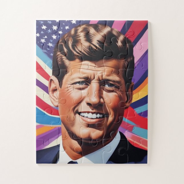 Puzzle Inspiración motivacional de JFK John F. Kennedy (Vertical)