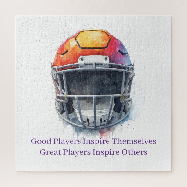 Puzzle Inspirational Motivational Football Helmet  (Vertical)