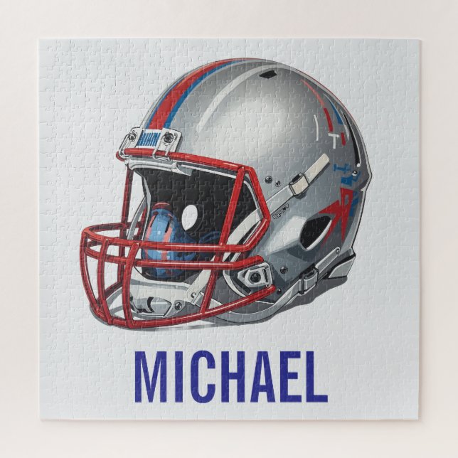 Puzzle Inspirational Motivational Football Helmet Name (Vertical)