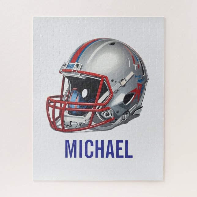 Puzzle Inspirational Motivational Football Helmet Name (Vertical)