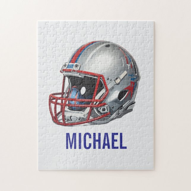 Puzzle Inspirational Motivational Football Helmet Name (Vertical)