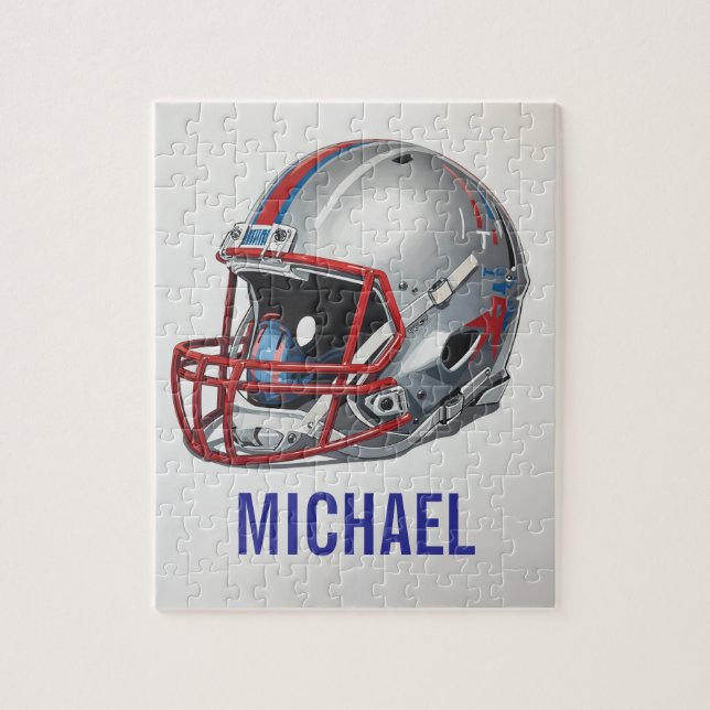 Puzzle Inspirational Motivational Football Helmet Name (Vertical)
