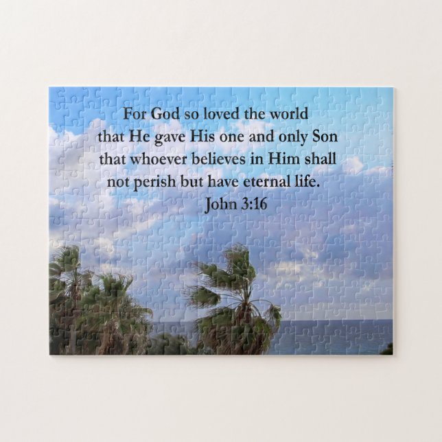 PUZZLE INSPIRING JOHN 3:16 FOTO (Horizontal)