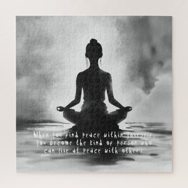 Puzzle Instructor de mediación de yoga pintura de tinta d (Vertical)