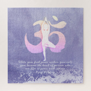 Puzzle Instructor de Mediación Yoga Pose OM Cita