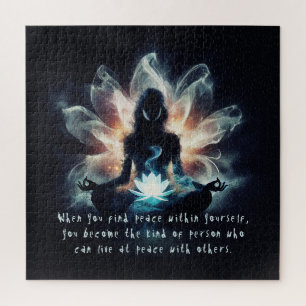 Puzzle Instructor de Yoga Meditación Pose GlowMist Lotus