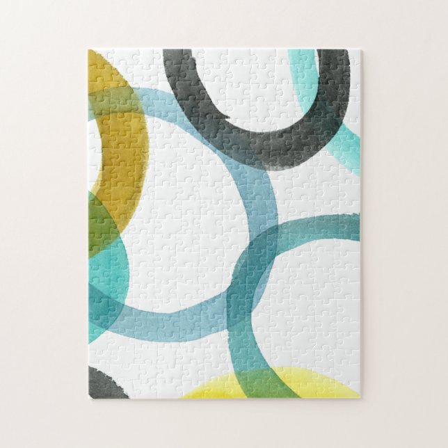 Puzzle Interbloqueando los círculos amarillos y azules (Vertical)