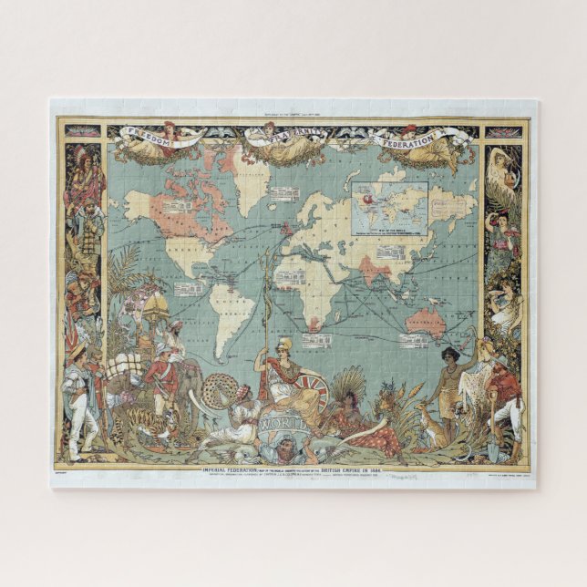 Puzzle Interesante mapa del mundo del Imperio Británico d (Horizontal)