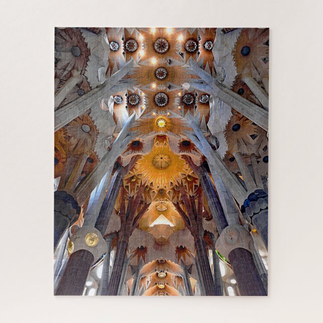 Puzzle Interior de la Sagrada Família. Vista del tejado (Vertical)