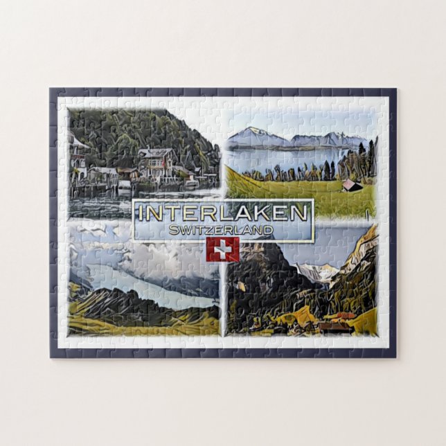 Puzzle Interlaken - Suiza - Mosaico - (Horizontal)