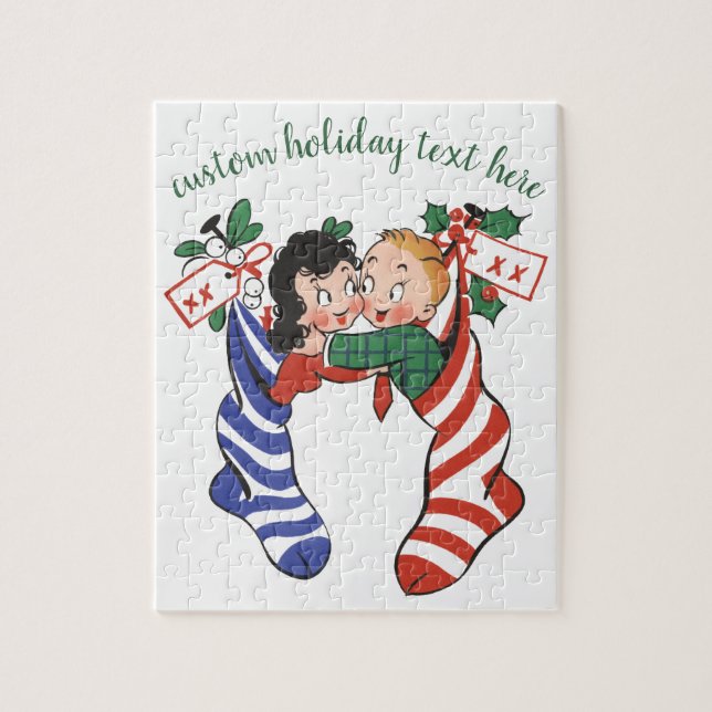 Puzzle Inventarios de Navidad de época con niños amables (Vertical)