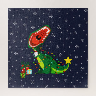 Puzzle Invernadero del árbol navideño T-Rex Dinosaur