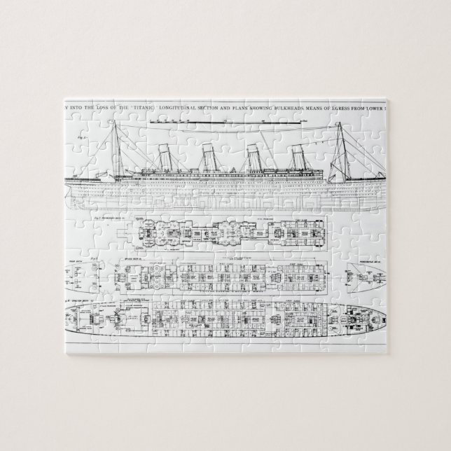 Puzzle Investigación en la pérdida del titánico: Sectio (Horizontal)