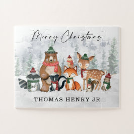 Puzzle Invierno Animales de Woodland Feliz Navidad