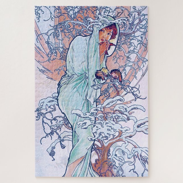 Puzzle Invierno (Cuatro Estaciones), Alphonse Mucha (Vertical)