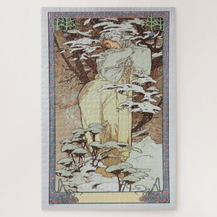 Puzzle Invierno de 1900: Un Art Nouveau de Mucha