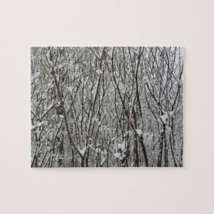 Puzzle Invierno de ramas cubiertas de nieve