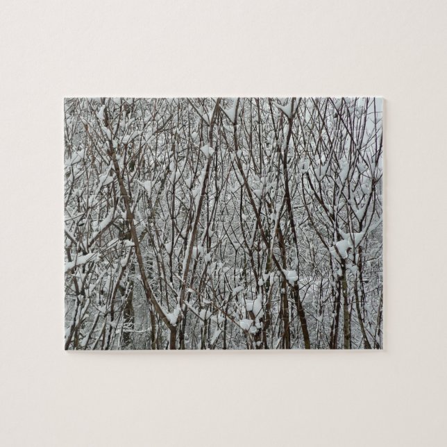 Puzzle Invierno de ramas cubiertas de nieve (Horizontal)