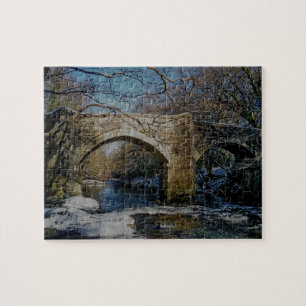 Puzzle Invierno del puente de Holne del dardo del río de