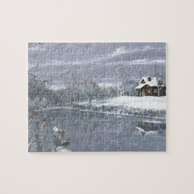 Puzzle Invierno en el lago (Horizontal)