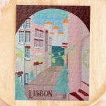 Puzzle Invierno portugués de Lisboa divertido<br><div class="desc">deseo a sus seres queridos unas vacaciones alegres con este encantador rompecabezas de invierno portugués ilustrado a mano.</div>