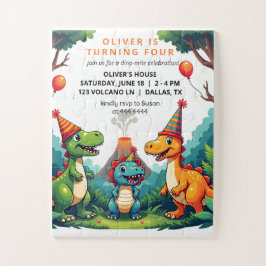 Puzzle Invitación a la fiesta de cumpleaños Dino Dinosaur