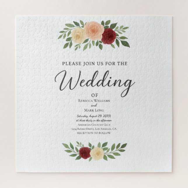 Puzzle Invitación a matrimonio de fotografía simple super (Vertical)