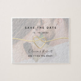 Puzzle Invitación de Ahorro de Boda de Foto Simple