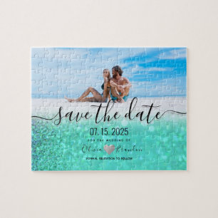 Puzzle Invitación de Ahorro de Fecha de Boda con Foto de