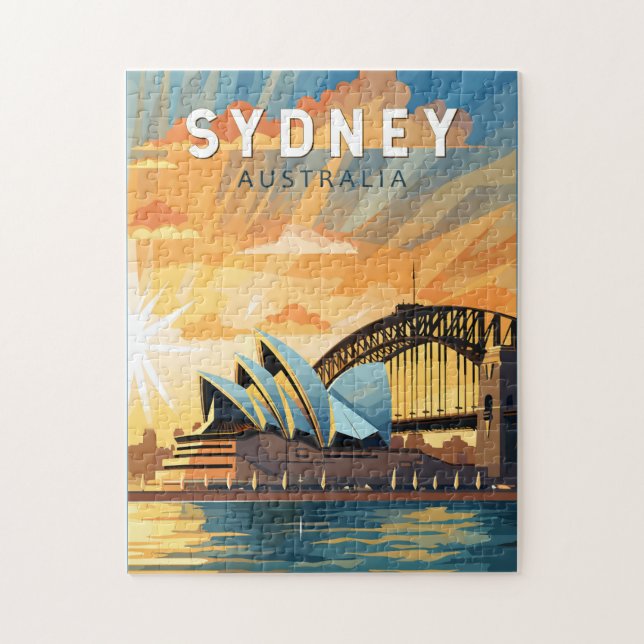 Puzzle Invitación de arte de viajes de Australia en Sydne (Vertical)
