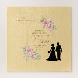 Puzzle Invitación de Boda Floral Elegante