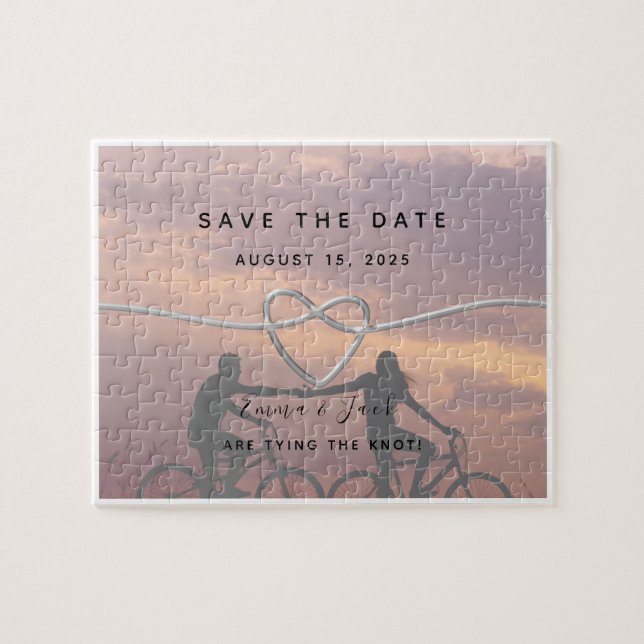 Puzzle Invitación de boda para guardar la fecha con foto (Horizontal)