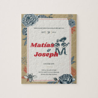 Puzzle Invitación de matrimonio Calaveras (Gay) (Color 4)