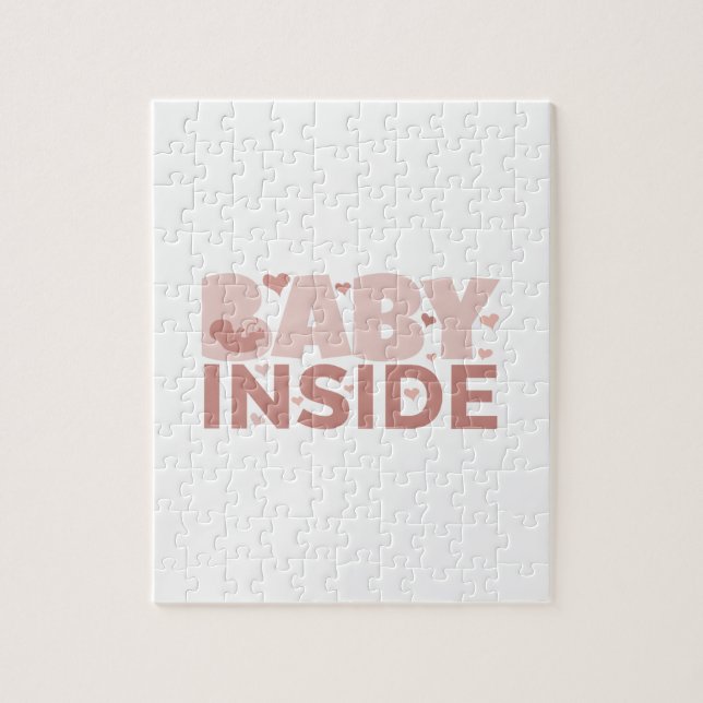 Puzzle Invitación del embarazo Bebé dentro del feto embar (Vertical)