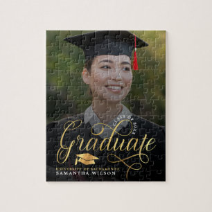 Puzzle Invitación moderna de graduación de imágenes con g