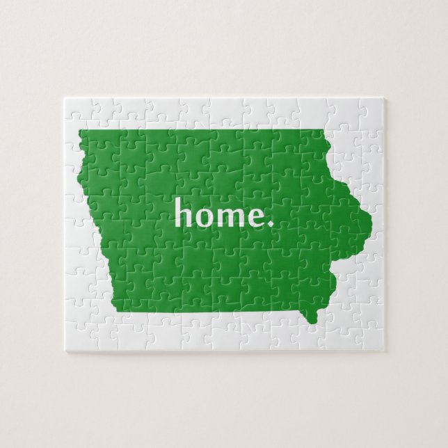 Puzzle Iowa Home Green (Horizontal)