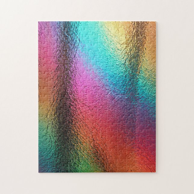 Puzzle Iridescent Rippled Rainbow Glass Texture (Vertical)