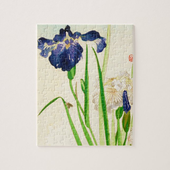 Puzzle Iris azul - Impresión de acuarela japonesa (Vertical)