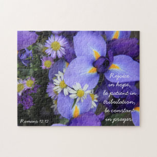 Puzzle Iris púrpura, Biblia Verse sobre Esperanza, Roman