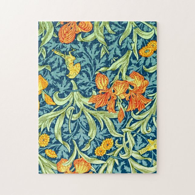 Puzzle Iris, un patrón de William Morris, (Vertical)