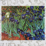 Puzzle Irises de Vincent van Gogh, Arte de Jardín Vintage<br><div class="desc">Irises (1889) de Vincent van Gogh es un bello arte vintage post impresionsionismo paisaje floral con un jardín con iris morado barbudo cultivado por amapolas naranjas. Una sola flor blanca de iris está floreciendo al borde. Sobre el artista: Vincent Willem van Gogh (1853-1890) fue uno de los pintores más famosos...</div>
