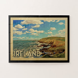 Puzzle Irlanda Ocean Cliffs Vintage Travel