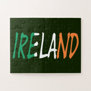 Puzzle Irlanda sobre la bandera irlandesa 11x14 30pc jpcn