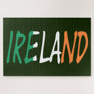 Puzzle Irlanda superpuesta en la bandera irlandesa 20x30 